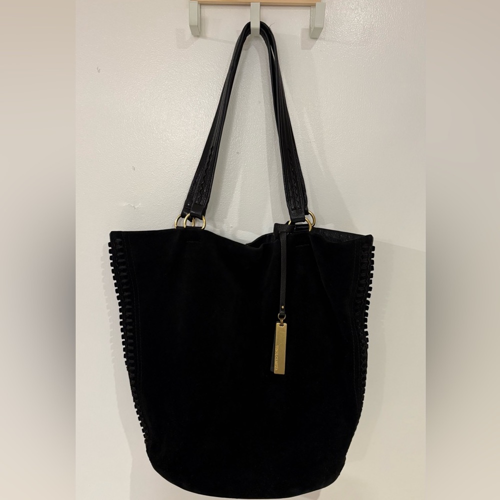Suede Black Tote Bag